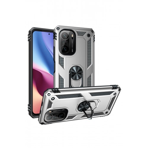 Newface Xiaomi Redmi K40 Kılıf Sofya Yüzüklü Silikon Kapak - Gümüş Newface Xiaomi Redmi K40 Kılıf Sofya Yüzüklü Silikon Kapak - Gümüş