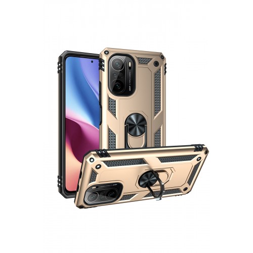 Newface Xiaomi Redmi K40 Kılıf Sofya Yüzüklü Silikon Kapak - Gold Newface Xiaomi Redmi K40 Kılıf Sofya Yüzüklü Silikon Kapak - Gold