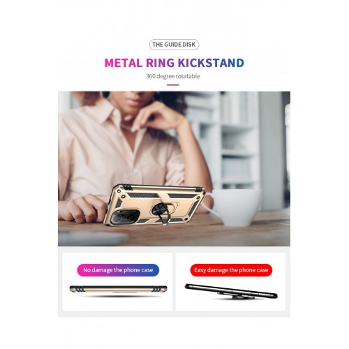 Newface Xiaomi Redmi K40 Kılıf Sofya Yüzüklü Silikon Kapak - Gold Newface Xiaomi Redmi K40 Kılıf Sofya Yüzüklü Silikon Kapak - Gold