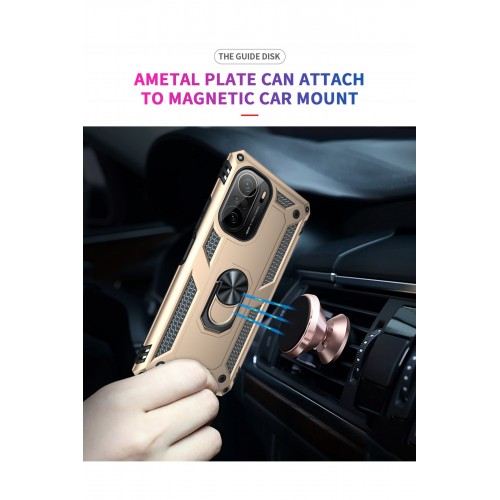 Newface Xiaomi Redmi K40 Kılıf Sofya Yüzüklü Silikon Kapak - Gold Newface Xiaomi Redmi K40 Kılıf Sofya Yüzüklü Silikon Kapak - Gold