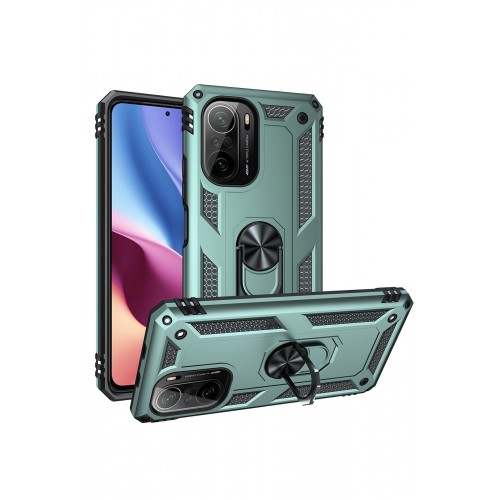 Newface Xiaomi Redmi K40 Kılıf Sofya Yüzüklü Silikon Kapak - Yeşil Newface Xiaomi Redmi K40 Kılıf Sofya Yüzüklü Silikon Kapak - Yeşil