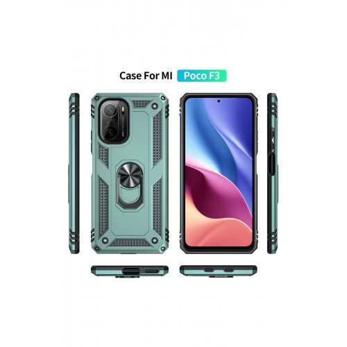 Newface Xiaomi Redmi K40 Kılıf Sofya Yüzüklü Silikon Kapak - Yeşil Newface Xiaomi Redmi K40 Kılıf Sofya Yüzüklü Silikon Kapak - Yeşil