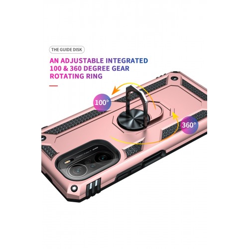 Newface Xiaomi Redmi K40 Pro Kılıf Sofya Yüzüklü Silikon Kapak - Rose Newface Xiaomi Redmi K40 Pro Kılıf Sofya Yüzüklü Silikon Kapak - Rose