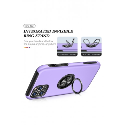 Newface iPhone 11 Pro Kılıf Elit Yüzüklü Kapak - Mor Newface iPhone 11 Pro Kılıf Elit Yüzüklü Kapak - Mor