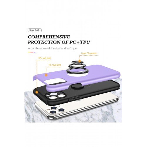 Newface iPhone 11 Pro Kılıf Elit Yüzüklü Kapak - Mor Newface iPhone 11 Pro Kılıf Elit Yüzüklü Kapak - Mor