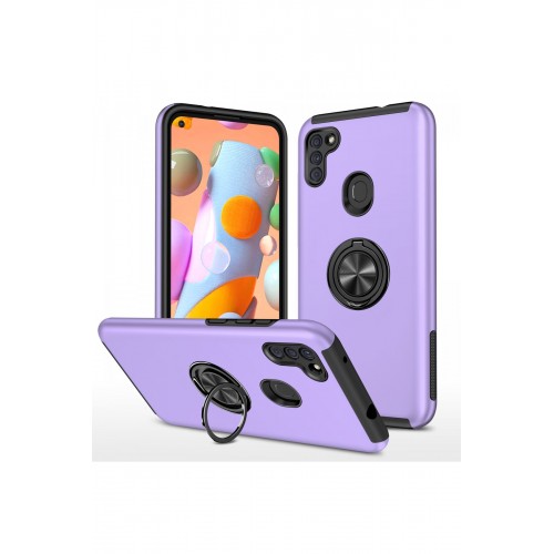 Newface Samsung Galaxy A11 Kılıf Elit Yüzüklü Kapak - Mor Newface Samsung Galaxy A11 Kılıf Elit Yüzüklü Kapak - Mor