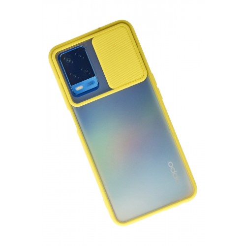 Newface Oppo A54 4G Kılıf Palm Buzlu Kamera Sürgülü Silikon - Sarı Newface Oppo A54 4G Kılıf Palm Buzlu Kamera Sürgülü Silikon - Sarı
