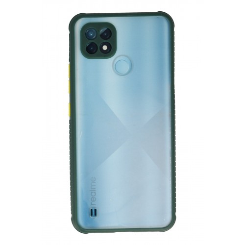 Newface Realme C21 Kılıf Miami Şeffaf Silikon - Koyu Yeşil Newface Realme C21 Kılıf Miami Şeffaf Silikon - Koyu Yeşil