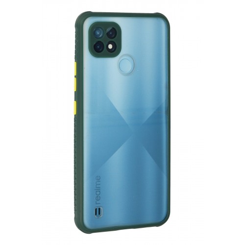 Newface Realme C21 Kılıf Miami Şeffaf Silikon - Koyu Yeşil Newface Realme C21 Kılıf Miami Şeffaf Silikon - Koyu Yeşil