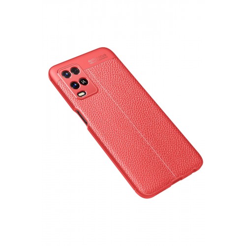 Newface Oppo A54 4G Kılıf Focus Derili Silikon - Kırmızı Newface Oppo A54 4G Kılıf Focus Derili Silikon - Kırmızı