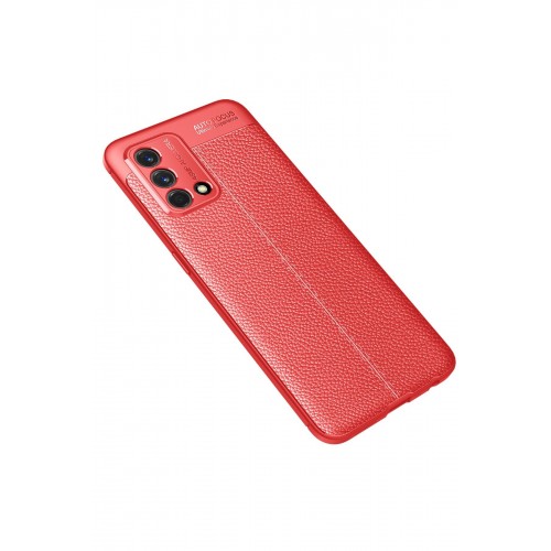 Newface Oppo A74 4G Kılıf Focus Derili Silikon - Kırmızı Newface Oppo A74 4G Kılıf Focus Derili Silikon - Kırmızı