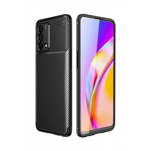 Newface Oppo A74 4G Kılıf Focus Karbon Silikon - Siyah