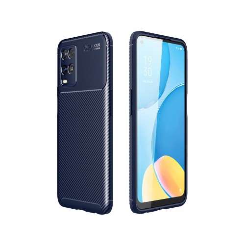 Newface Oppo A54 4G Kılıf Focus Karbon Silikon - Lacivert