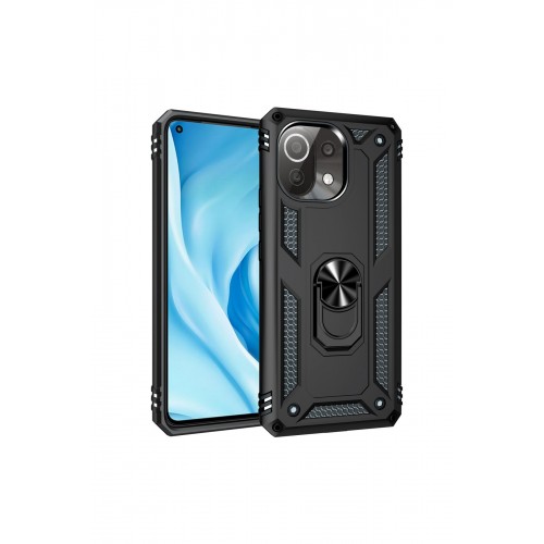Newface Xiaomi Mİ 11 Lite Kılıf Sofya Yüzüklü Silikon Kapak - Siyah Newface Xiaomi Mİ 11 Lite Kılıf Sofya Yüzüklü Silikon Kapak - Siyah