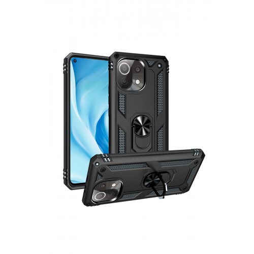 Newface Xiaomi Mİ 11 Lite Kılıf Sofya Yüzüklü Silikon Kapak - Siyah Newface Xiaomi Mİ 11 Lite Kılıf Sofya Yüzüklü Silikon Kapak - Siyah