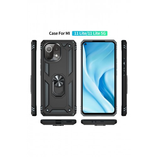 Newface Xiaomi Mİ 11 Lite Kılıf Sofya Yüzüklü Silikon Kapak - Siyah Newface Xiaomi Mİ 11 Lite Kılıf Sofya Yüzüklü Silikon Kapak - Siyah