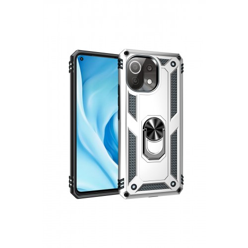 Newface Xiaomi Mİ 11 Lite Kılıf Sofya Yüzüklü Silikon Kapak - Gümüş Newface Xiaomi Mİ 11 Lite Kılıf Sofya Yüzüklü Silikon Kapak - Gümüş
