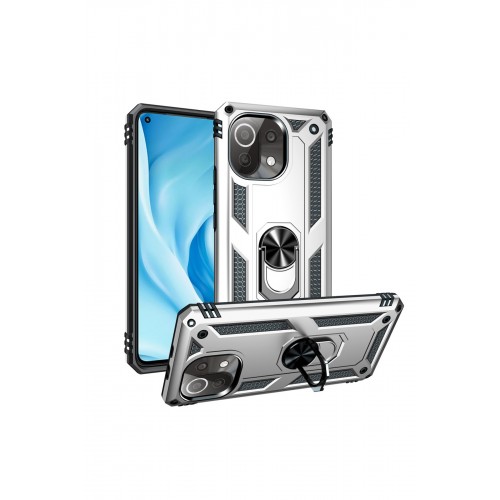Newface Xiaomi Mİ 11 Lite Kılıf Sofya Yüzüklü Silikon Kapak - Gümüş Newface Xiaomi Mİ 11 Lite Kılıf Sofya Yüzüklü Silikon Kapak - Gümüş