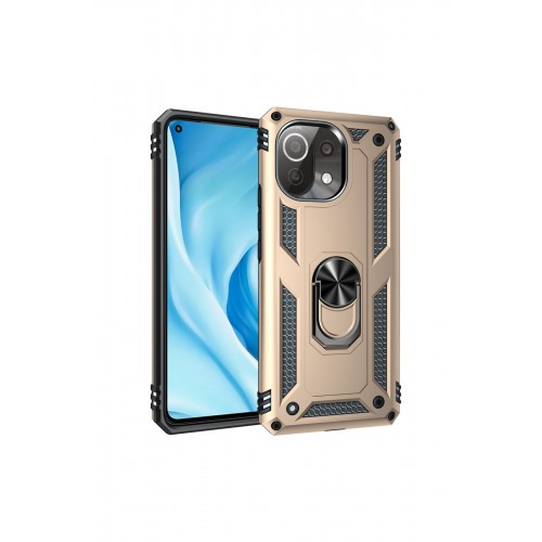 Newface Xiaomi Mİ 11 Lite Kılıf Sofya Yüzüklü Silikon Kapak - Gold Newface Xiaomi Mİ 11 Lite Kılıf Sofya Yüzüklü Silikon Kapak - Gold