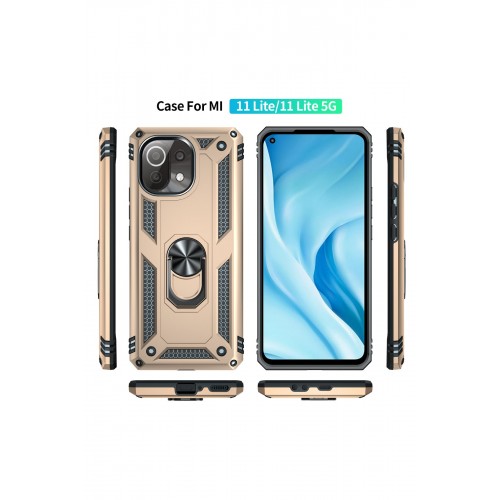 Newface Xiaomi Mİ 11 Lite Kılıf Sofya Yüzüklü Silikon Kapak - Gold Newface Xiaomi Mİ 11 Lite Kılıf Sofya Yüzüklü Silikon Kapak - Gold