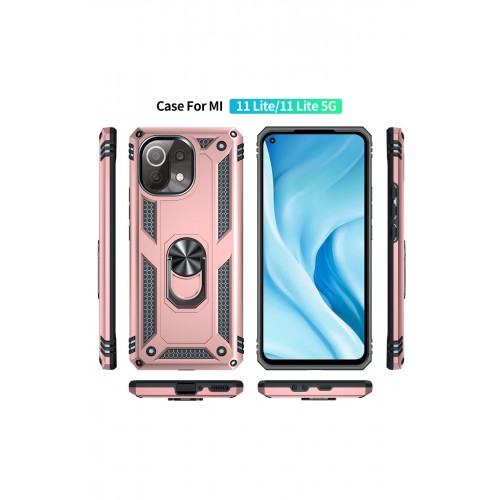 Newface Xiaomi Mİ 11 Lite Kılıf Sofya Yüzüklü Silikon Kapak - Rose Newface Xiaomi Mİ 11 Lite Kılıf Sofya Yüzüklü Silikon Kapak - Rose
