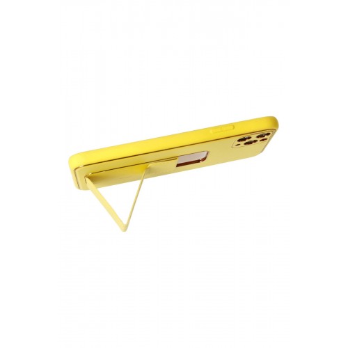 Newface iPhone 11 Pro Max Kılıf Coco Deri Standlı Kapak - Sarı Newface iPhone 11 Pro Max Kılıf Coco Deri Standlı Kapak - Sarı