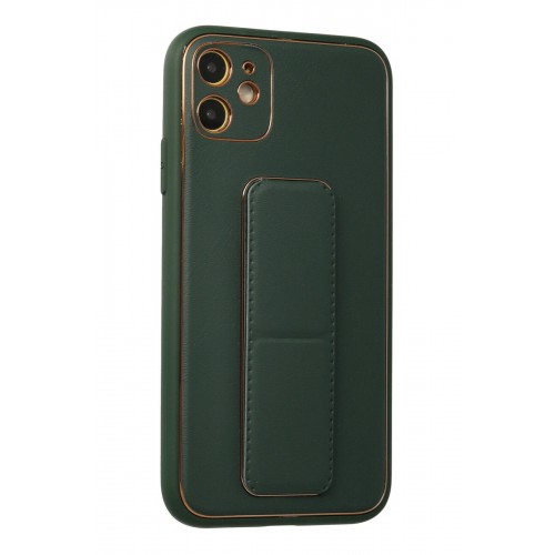 Newface iPhone 12 Kılıf Coco Deri Standlı Kapak - Yeşil Newface iPhone 12 Kılıf Coco Deri Standlı Kapak - Yeşil