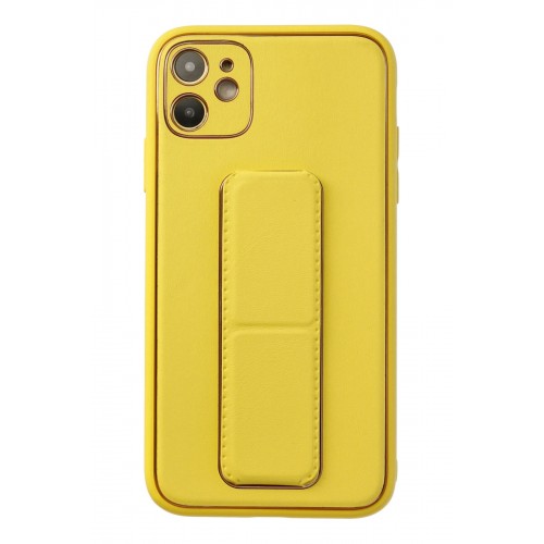Newface iPhone 12 Kılıf Coco Deri Standlı Kapak - Sarı Newface iPhone 12 Kılıf Coco Deri Standlı Kapak - Sarı