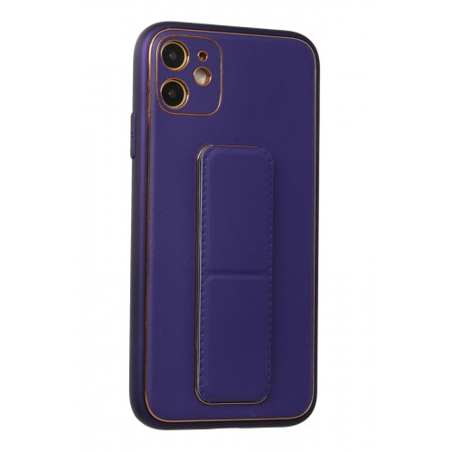 Newface iPhone 12 Kılıf Coco Deri Standlı Kapak - Mor Newface iPhone 12 Kılıf Coco Deri Standlı Kapak - Mor