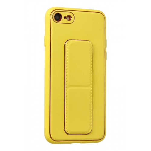 Newface iPhone 8 Kılıf Coco Deri Standlı Kapak - Sarı Newface iPhone 8 Kılıf Coco Deri Standlı Kapak - Sarı