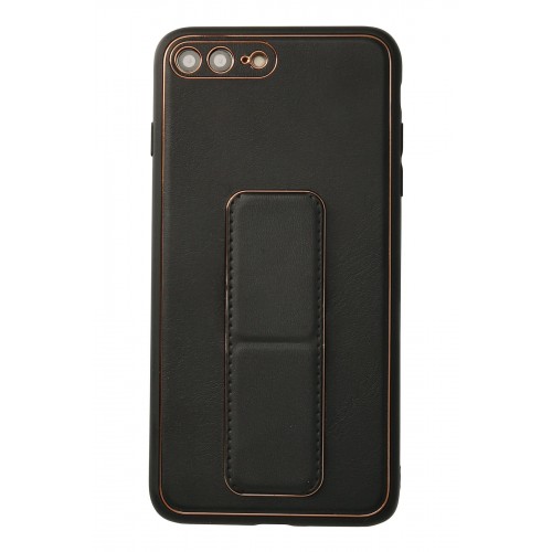 Newface iPhone 8 Plus Kılıf Coco Deri Standlı Kapak - Siyah