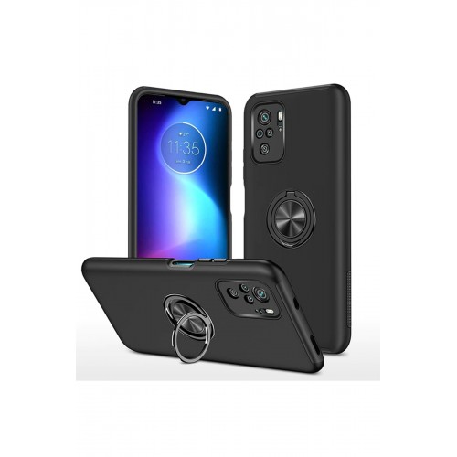 Newface Xiaomi Poco F3 Kılıf Elit Yüzüklü Kapak - Siyah
