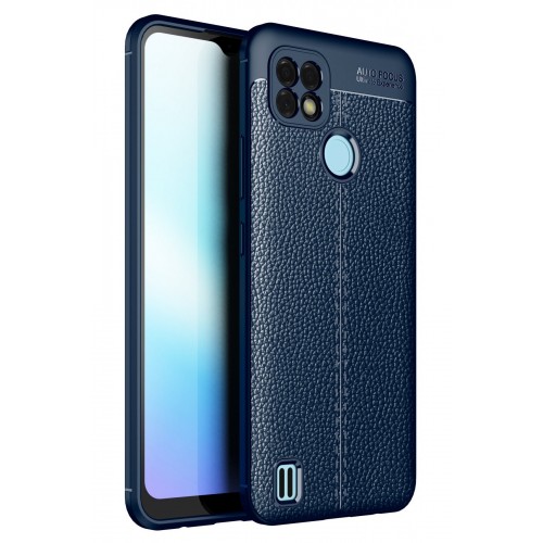 Newface Realme C21 Kılıf Focus Derili Silikon - Lacivert Newface Realme C21 Kılıf Focus Derili Silikon - Lacivert
