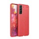 Newface Samsung Galaxy S21 FE Kılıf Focus Derili Silikon - Kırmızı Newface Samsung Galaxy S21 FE Kılıf Focus Derili Silikon - Kırmızı