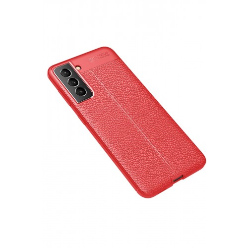 Newface Samsung Galaxy S21 FE Kılıf Focus Derili Silikon - Kırmızı Newface Samsung Galaxy S21 FE Kılıf Focus Derili Silikon - Kırmızı