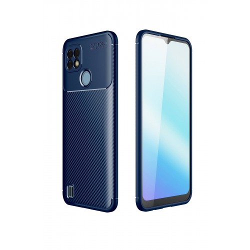 Newface Realme C21 Kılıf Focus Karbon Silikon - Lacivert Newface Realme C21 Kılıf Focus Karbon Silikon - Lacivert