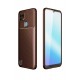 Newface Realme C21 Kılıf Focus Karbon Silikon - Kahverengi