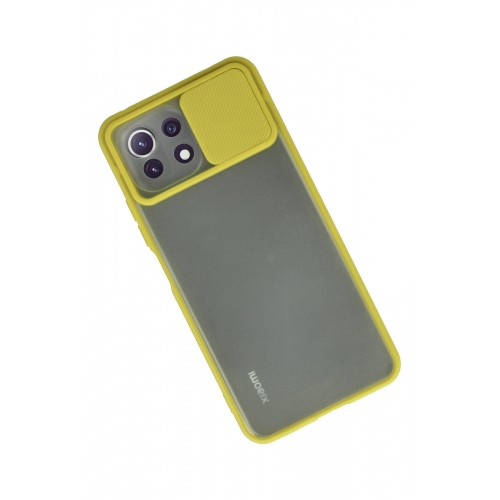 Newface Xiaomi Mİ 11 Lite Kılıf Palm Buzlu Kamera Sürgülü Silikon - Sarı Newface Xiaomi Mİ 11 Lite Kılıf Palm Buzlu Kamera Sürgülü Silikon - Sarı