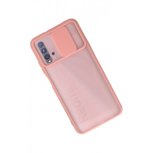 Newface Xiaomi Redmi Note 9 4G Kılıf Palm Buzlu Kamera Sürgülü Silikon - Pembe Newface Xiaomi Redmi Note 9 4G Kılıf Palm Buzlu Kamera Sürgülü Silikon - Pembe