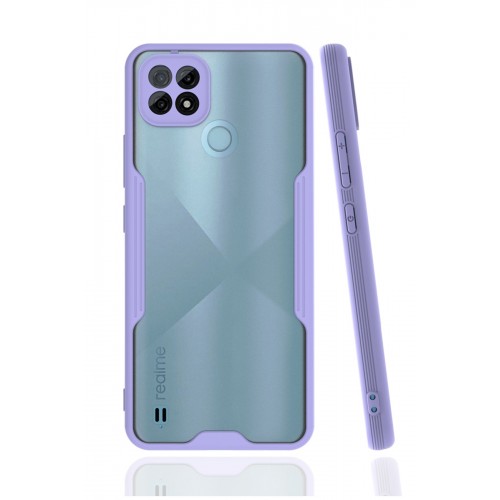 Newface Realme C21 Kılıf Platin Silikon - Lila