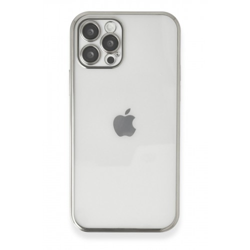 Newface iPhone 12 Pro Kılıf Razer Lensli Silikon - Gümüş