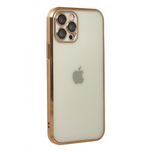 Newface iPhone 12 Pro Max Kılıf Razer Lensli Silikon - Gold Newface iPhone 12 Pro Max Kılıf Razer Lensli Silikon - Gold