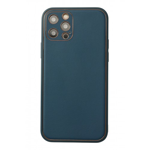 Newface iPhone 12 Pro Max Kılıf Coco Deri Silikon Kapak - Mavi