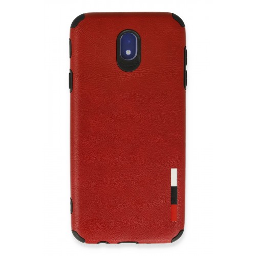Newface Samsung Galaxy J7 Pro / J730 Kılıf Loop Deri Silikon - Kırmızı Newface Samsung Galaxy J7 Pro / J730 Kılıf Loop Deri Silikon - Kırmızı