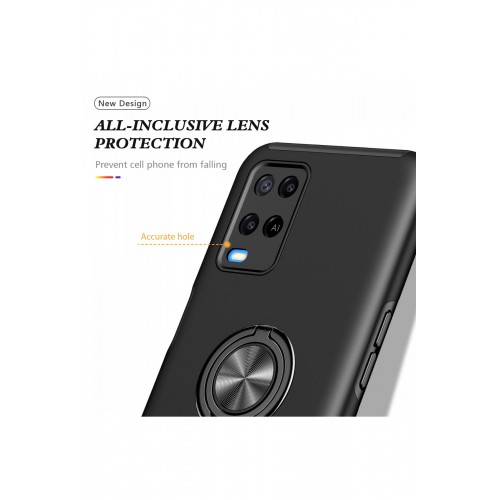 Newface Oppo A54 4G Kılıf Elit Yüzüklü Kapak - Siyah Newface Oppo A54 4G Kılıf Elit Yüzüklü Kapak - Siyah