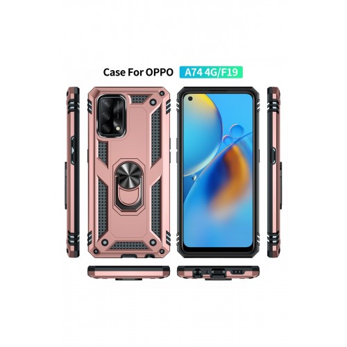 Newface Oppo A74 4G Kılıf Sofya Yüzüklü Silikon Kapak - Rose Newface Oppo A74 4G Kılıf Sofya Yüzüklü Silikon Kapak - Rose