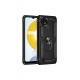 Newface Realme C21 Kılıf Sofya Yüzüklü Silikon Kapak - Siyah
