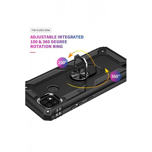 Newface Realme C21 Kılıf Sofya Yüzüklü Silikon Kapak - Siyah Newface Realme C21 Kılıf Sofya Yüzüklü Silikon Kapak - Siyah