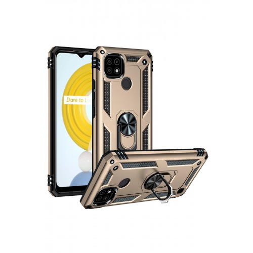 Newface Realme C21 Kılıf Sofya Yüzüklü Silikon Kapak - Gold Newface Realme C21 Kılıf Sofya Yüzüklü Silikon Kapak - Gold