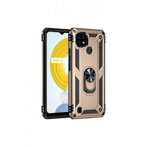 Newface Realme C21 Kılıf Sofya Yüzüklü Silikon Kapak - Gold Newface Realme C21 Kılıf Sofya Yüzüklü Silikon Kapak - Gold